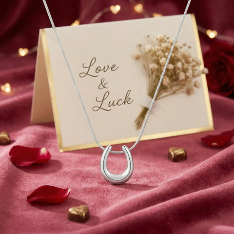 Lucky Horseshoe Necklace For Women With U Shape Pendant In Silver Tone Stainless Steel Hypoallergenic Adjustable Chain