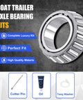 Beefed Up Trailer Wheel Hub Kit For 6000 To 7000 Lb Axles With Chrome Steel Bearings, Double Lip Seal And Cotter Pin