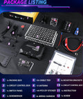 Complete package contents for 8 Gang Wireless Switch Panel With Remote Control For Off Road Trucks SUVs UTV RV 165 Ft Range 5 Level Brightness
