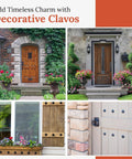Rustic 0.75 Inch Small Round Head Iron Clavos Decorative Nails For Farmhouse Shutters And Barn Doors on exterior doors