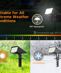 Outdoor Solar Spot Lights IP65 Waterproof 50 LED Spotlight For Landscape And Pathway Lighting, black light in extreme weather