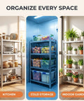 Built Tough 304 Stainless Steel Shelf For Pantry Kitchen Garage Storage Rack With Slick Brushed Silver Surface And No Sweat Setup Commercial Grade Metal Shelving Unit 27.6 X 19.7 X 70.9 Inches in kitchen, cold storage, and indoor garden settings.