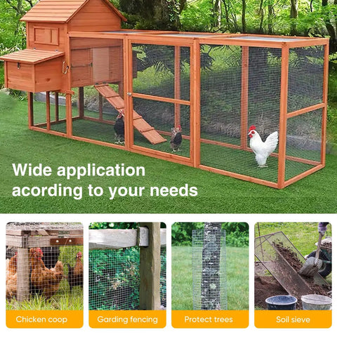 Heavy Duty PVC Coated Hardware Cloth Wire Mesh Roll 16 Inch By 10 Foot Half Inch Openings 19 Gauge Galvanized Steel Welded Fencing for chicken coops