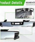 Rear chrome bumper assembly for 2014–2018 Silverado/Sierra 1500; without park assist holes, by Munirater.