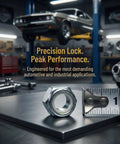 Grab A Pack of Dope 10 Yellies Grade 8 Coarse Nylon Insert Lock Nuts Zinc Plated For Heavy Duty Industrial Build and Construction Projects That Gonna Hold Tight and Never Slip Away close-up of zinc plated nylon lock nut on metallic surface