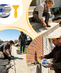 Heavy Duty Concrete Crack Filler Masonry Sealant fixes steps and sidewalks, easy application by professionals outdoors.