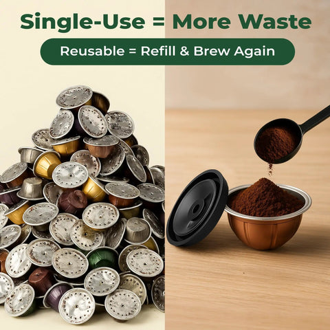 Reusable Coffee Capsule Lids For Nespresso Vertuo Refilling Pods For All VertuoLine Machines Budget Friendly No Fuss Easy To Use