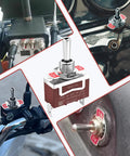 12V 30A 3 Way Waterproof SPDT Toggle Switch ON OFF ON for Marine Boat Winch, Tough As Nails Heavy Duty 12VDC, Durable Electrical Switch, 4 Pack, Waterproof IP67 Marine Grade Switches for Auto Boat Use on motorcycle dashboard