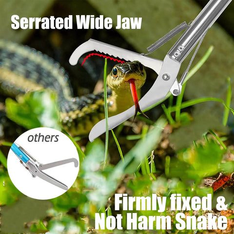 52 Inch Heavy Duty Snake Tongs With Wide Jaw Gripper Reptile Catcher And Rattlesnake Grabber Pro Grade Extra Long Handling Tool Featuring A Non Slip Grip For Safe Distance And Confident Easy Snake Handling