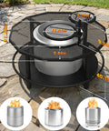 Outdoor Fire Pit Surround Table with 40 Inch Tabletop and 21 Inch Inner Ring for Bonfire and Ranger on stone patio