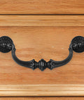 Close-up of a 6 Pack Vintage Antique Black Drawer Pull Handle with 5.5 inch hole center and 6.7 inch total length made from zinc alloy.