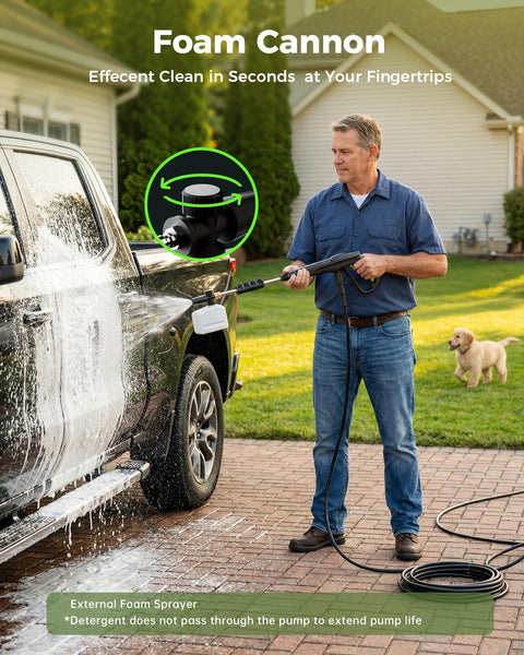 Compact Pressure Washer With Four Quick Connect Nozzles For Cars Fences Patios Decks Boats And Home Use This Beastly High Pressure Cleaner Delivers A Deep Outdoor Clean On Driveways Siding Concrete And More