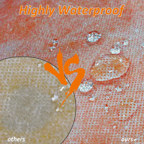 Close-up of Heavy Duty No Sweat Waterproof Membrane Roll for Shower and Bathroom Walls showing water resistance comparison