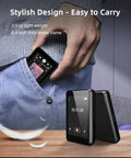 64GB Kid Friendly MP3 Player No WiFi, 2.4 Inch Portable Music Player For Kids fitting in pocket and displayed on table