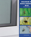 Flat Screen Spline 0.315 Inch Width Vinyl Window Screen Spline With Rolling Tool Black Flat Bottom showing bugs blocked by screen