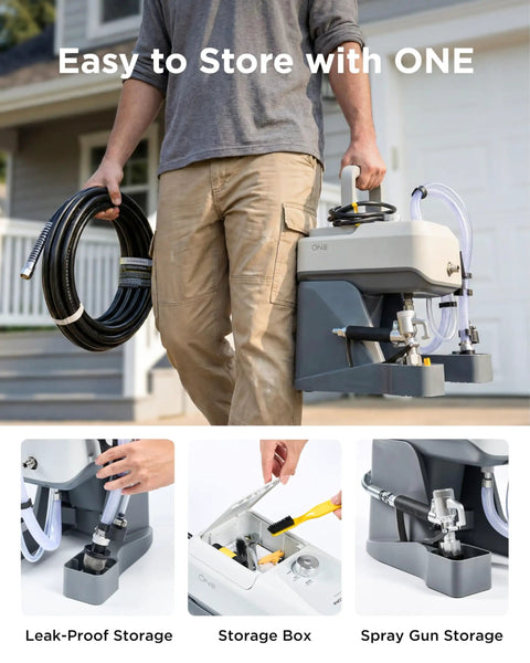 Solid Pick One Knob Airless Paint Sprayer With 3000 Psi And Easy Start Interface designed for easy storage and organization.