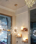 Gold 9 Light Crystal Ceiling Chandelier Pendant Lighting Fixture For Dining Room in showroom display