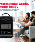 Grab And Go Inspector 2 CO Detector Kit With Pump And Probe Waterproof Portable Carbon Monoxide Detector With Visual And Audible Alerts For Personal And Ambient Monitoring on a table with a family nearby.