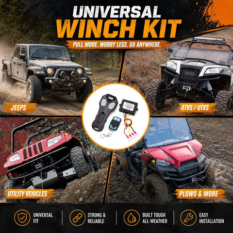 12V 24V Wireless Winch Remote Control Kit Universal 5 Wire Controller Receiver For Truck ATV And SUV Winches Long Range Easy Install Rugged Durable Wireless System with receiver and remotes