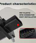 Premium MAF Sensor 3L3Z12B579BAMAF0012 with PBT plastic body, 6-pin connector, for Ford Escape Expedition F150, easy install