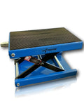 Wide Deck Motorcycle Lift Jack With Center Scissor Design For Bikes And ATVs Beefy Steel Hoist With Simple Crank Operation