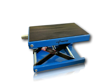 Wide Deck Motorcycle Lift Jack With Center Scissor Design For Bikes And ATVs Beefy Steel Hoist With Simple Crank Operation