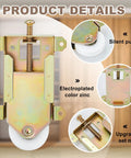 4 Pcs Sliding Mirror Closet Door Roller Wheels Replacement Assembly 2-5/16 Inch Mounting, close-up of mechanism and parts