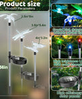 Solar Garden Lights Outdoor Set Of 6 Insect Stake Lights with LED Beams showing crystal dragonfly and butterfly design
