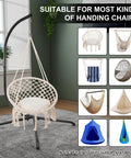 Heavy Duty Hammock Chair Stand Steel C-Stand For Outdoor And Indoor Use, Supports Egg Chairs Or Swings Up To 400 Lbs With Stable X Base