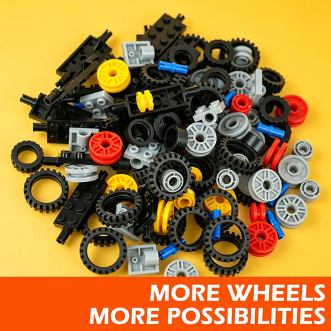 118 Piece Wheels And Axle Set For Building Blocks With Tires And Wheels Car Parts Compatible With Major Brand Bricks