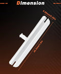 Fiat 500 And 500C Window Regulator Clip Replacement For 2012 To 2018 Glass Run Channel Guide Fix Stuck Window Easy Install Do It Yourself Friendly Durable OE 68399640AA Car Door Glass Regulator Repair Clip No Tools Needed shown in white with dimensions.