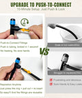 Push To Connect Drip Irrigation System for Garden Beds with adjustable kit including emitters tubing and connectors comparison