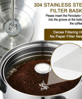 Top view of 304 stainless steel filter basket in a Massive Commercial Coffee Urn With 155 Cup Capacity Dual Layer Industrial Grade Stainless Steel 1500W 120V Hot Water Dispenser For Catering Churches Restaurants Workhorse Keeps Coffee Hot All Day.