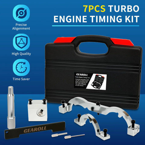 Pro Grade Turbo Engine Timing Tool Kit With Camshaft Locking Tools for Chevy Cruze Vauxhall Opel shown with case and components