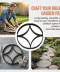 DIY Garden Paving Mold Round Pattern Concrete Paver Tool for outdoor pathways and patios, shown in use creating pavers.