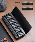 Ultra Portable Electric Precision Screwdriver Set With 49 S2 Steel Bits, Magnetic Storage, USB C Rechargeable on a desk