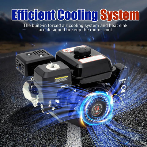 Efficient cooling of 212cc 7.5HP 3600 RPM Gas Engine With Electric Start 4 Stroke OHV Air Cooled Unit on road