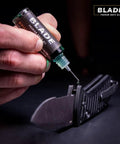 Applying Precision Knife Pivot Oil for EDC, Hunting, Fishing and Garden Tools to a folding knife for smooth operation