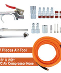 17 Piece Air Compressor Hose Kit 3/8 Inch x 25ft PVC Air Tool Accessories Set with Fittings for Pneumatic Tools