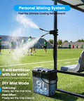 Portable Outdoor Misting System With 9L Water Bucket, Built-In 10000mAh Battery And PCS Pump on sports field misting players