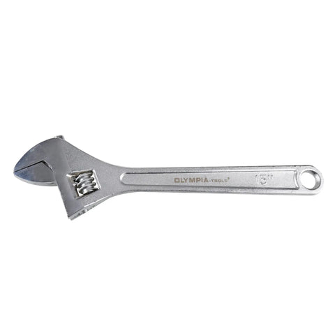 Heavy Duty 15 Inch Adjustable Wrench Built Tough With Drop Forged Steel, Chrome Plated Finish, Precision Machined Jaws