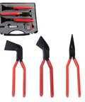 Pro Grade Three Piece Hand Seamers Set For Sheet Metal, Straight Jaw Bender Plus 45 And 90 Degree Pliers in carry case