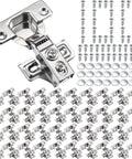 100 Pack Soft Closing Cabinet Hinges For Kitchen Half Inch Partial Overlay 105 Degree Concealed Hinges With Mounting Screws And Bumpers