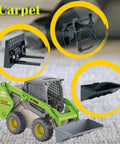 Three In One Skid Steer Loader Construction Toys Set One Fifty Scale Diecast Site Loader With Metal Forklift And Grab Shovel