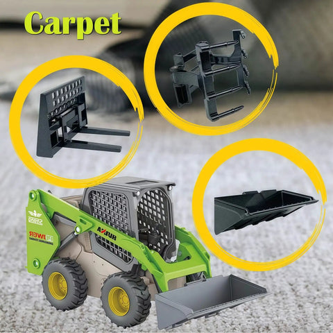 Three In One Skid Steer Loader Construction Toys Set One Fifty Scale Diecast Site Loader With Metal Forklift And Grab Shovel