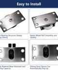 Silent Gliding Sliding Cabinet Door Hardware Kit With Nylon Wheels Heavy Duty Closet Door Rollers Replacement Track System For Cupboard And Furniture Whisper Quiet Operation Smooth No Squeak Glide Durable Silver parts close-up