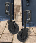 Heavy Duty Gate Wheel Caster With Spring Loaded Mechanism, 360 Degree Swivel Rubber Wheel For Wooden Barn Gates, installed