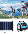 Hikers using Beefy All In One Portable Solar Power Station With Panel And Built-In LED Lights for outdoor energy needs.