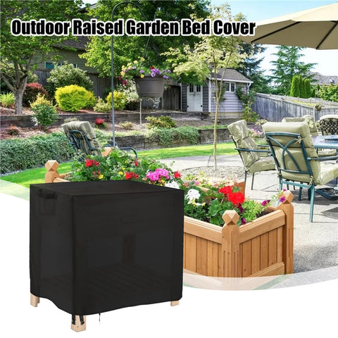 Raised Garden Bed Winter Cover For Waterproof Elevated Wood Planter Box Stand With Drawstring Design Windproof Flower Box Cover Cold Day Freeze Protection No Fuss Setup For Your Backyard Garden.