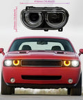 LED Headlights For Dodge Challenger 2008 2014 Full Projector Headlamps With Halo White DRL And Amber Turn Signals